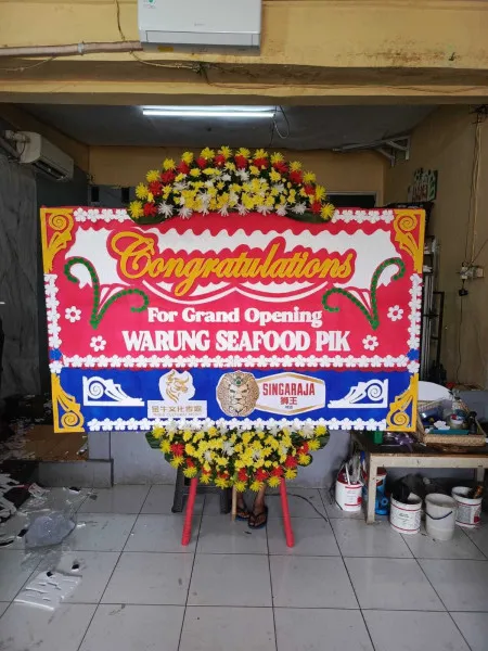 Papan Bunga Ucapan Selamat Rumah Duka Kuntum Wijaya Kusuma Cimahi